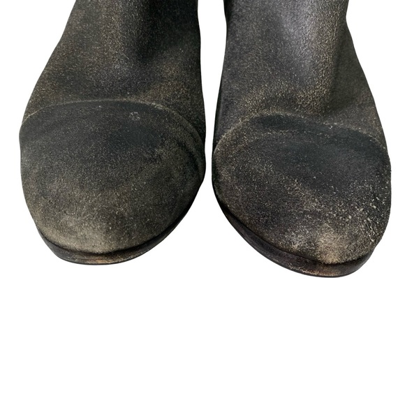 Rag & Bone Margot Ankle Boots Womens Size 9 Waxed Suede Gray Heeled Booties Grey - Picture 4 of 14
